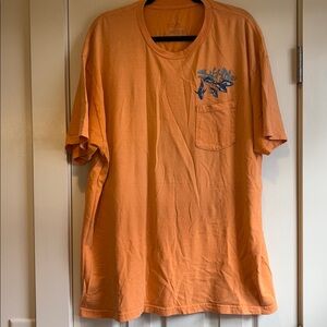 Salt Life | Orange Front Pocket Printed Fish T-Shirt Sise XXL Holes See Pictures